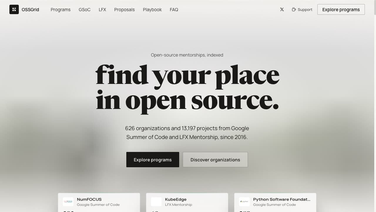 OSSGrid home page